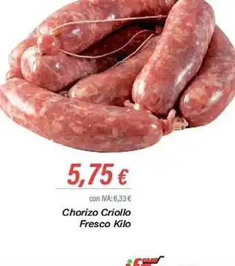 Cash Ifa Chorizo criollo fresco oferta