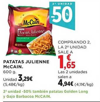 El Corte Inglés 2a unidad -50% patatas julienne mccain oferta