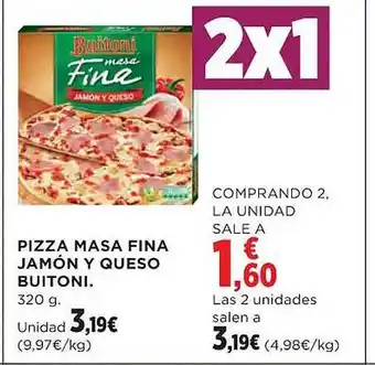 El Corte Inglés Pizza masa fina jamón y queso buitoni oferta