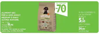 Hipercor 2a unitat -70% aliment sec per a gos adult medium o maxi ultima nature oferta