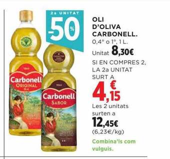 Hipercor 2a unitat -50% oli d'oliva carbonell oferta