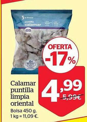 La Sirena Calamar puntilla limpia oriental oferta