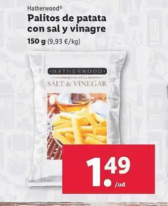 Lidl Hatherwood palitos de patata con sal y vinagre oferta