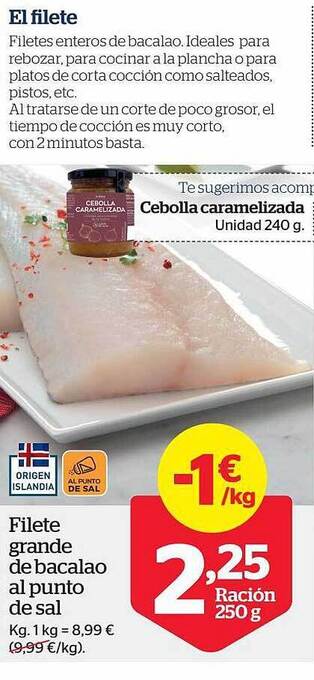 La Sirena Filete grande de bacalao al punto de sal oferta