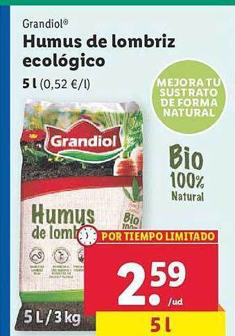 Lidl Grandiol humus de lombriz ecológico oferta