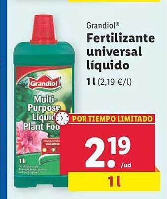 Lidl Grandiol fertilizante universal líquido oferta