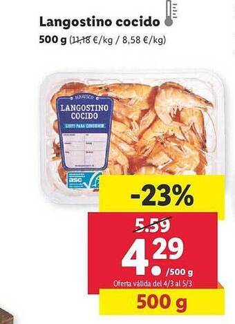 Lidl Langostino cocido oferta
