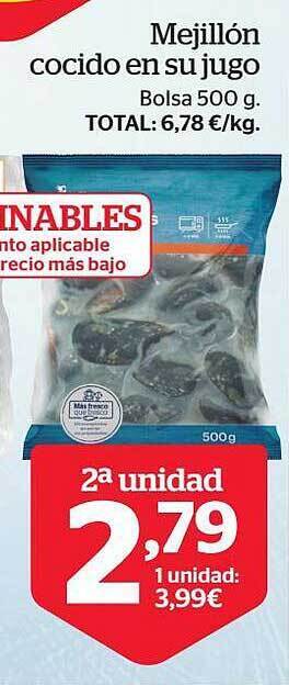 La Sirena Mejillón cocido en su jugo oferta
