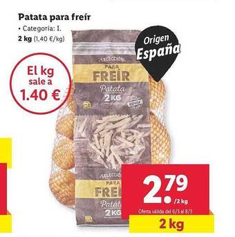Lidl Patata para freir oferta
