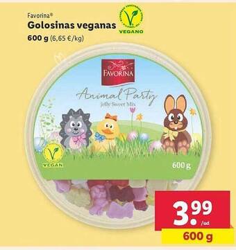 Lidl Favorina golosinas veganas oferta