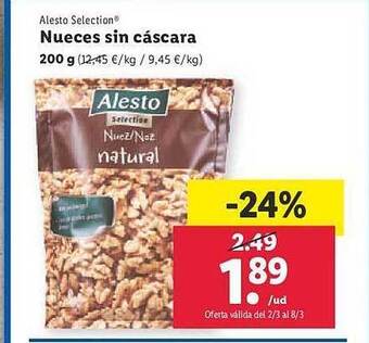 Lidl Alesto selection nueces sin cáscara oferta