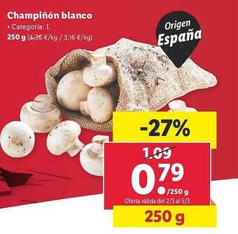 Lidl Champiñón blanco oferta