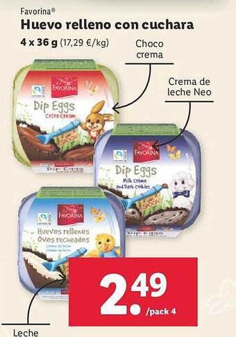 Lidl Favorina huevo relleno con cuchara oferta
