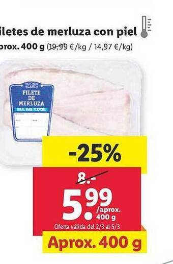Lidl Filetes de merluza con piel oferta