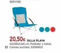 Cadena88 20,50€ silla playa 60x55xh.64 cm. poliéster y metal. 22 colores surtidos. 555n900 oferta