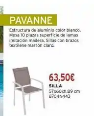 Cadena88 Pavanne estructura de aluminio color blanco. mesa 10 plazas superficie de lamas imitación madera. sillas con brazos textilen oferta