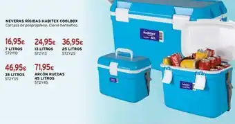 Cadena88 7 litros 572y10 neveras rígidas habitex coolbox carcasa de polipropileno. cierre hermético. 46,95€ 71,95€ 35 litros 572y35 oferta