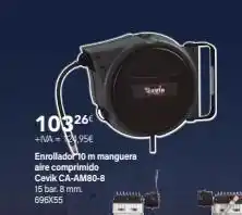 Cadena88 10326€ +na-,95€ enrollador 10 m manguera aire comprimido cevik ca-am80-8 15 bar. 8 mm. 696x55 sevin oferta