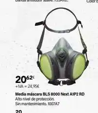 Cadena88 2062€ +iva= 24,95€ media máscara bls 8000 next a1p2 rd alto nivel de protección. sin mantenimiento. 1007a7 20 oferta