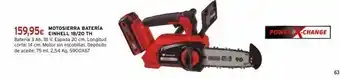 Cadena88 Motosierra batería 159,95€ einhell 18/20 th batería 3 ah. 18 v. espada 20 cm. longitud corte: 14 cm. motor sin escobillas. oferta
