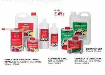 Cadena88 Disolvente ratid disolvente universal nitro total 500 ml. 55981/1 litro. 55982 5 litros. 55983 desde 2,45€ ratio aguarr oferta