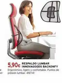 Cadena88 Lumbar 5,90€ innovagoods backonfy ergonómico, ligero y confortable. puntos de presión lumbar. 416y41 oferta