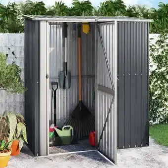 Amazon Norheim caseta de jardín 180,5x97x209,5 cm cobertizo exterior de acero galvanizado con puerta con cerradura para almacenam... oferta