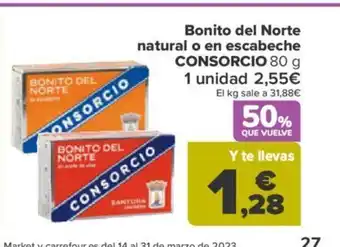 Carrefour Bonito Del Norte Natural O En Escabeche Consorcio oferta