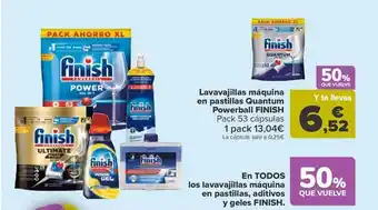 Carrefour Lavavajillas máquina en pastillas quantum powerball finish oferta