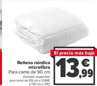 Carrefour Relleno nórdico microfibra para cama de 90 cm oferta