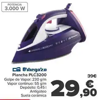 Carrefour Orbegozo plancha plc3200 oferta