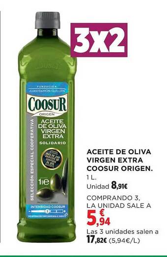 El Corte Inglés Aceite de oliva virgen extra coosur origen oferta