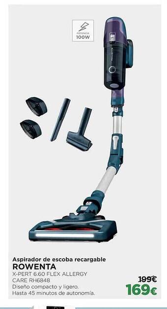 El Corte Inglés Aspirador de escoba recargable rowenta oferta