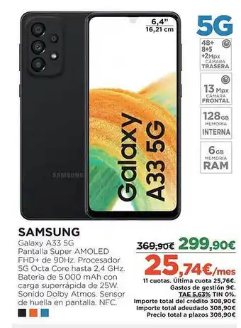 El Corte Inglés Samsung galaxy a33 5g oferta