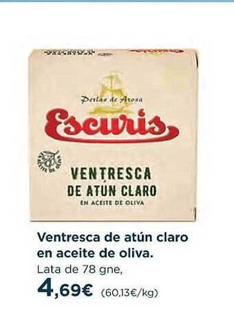 El Corte Inglés Ventresca de atún claro en aceite de oliva oferta