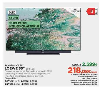 El Corte Inglés Televisor oled loewe 55 oferta
