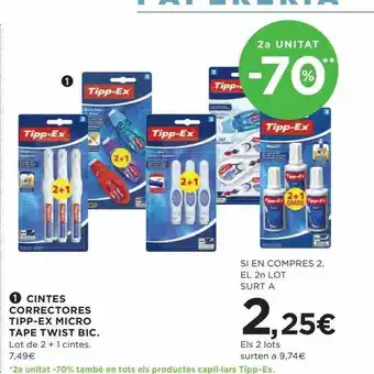 Hipercor Cintes correctores tipp-ex micro tape twist bic oferta