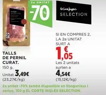 Hipercor 2a unitat -70% talls de pernil curat oferta