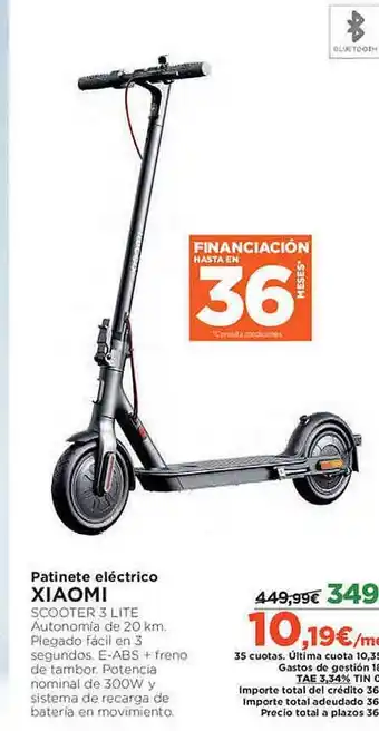 Hipercor Patinete eléctrico xiaomi oferta
