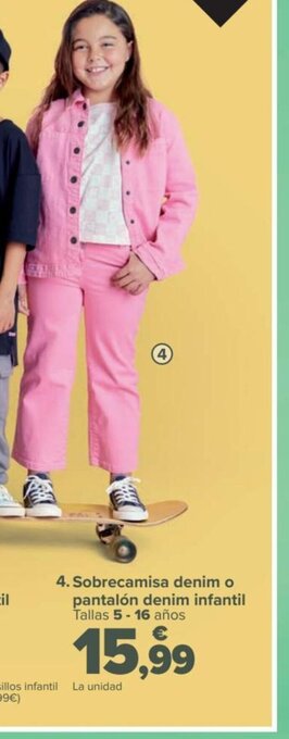 Carrefour Sobrecamisa Denim o Pantalón Denim Infantil oferta