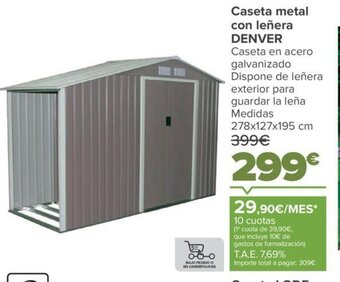 Carrefour Caseta Metal Con Leñera Denver oferta