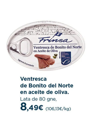 Hipercor Ventresca de bonito del norte en aceite de oliva oferta