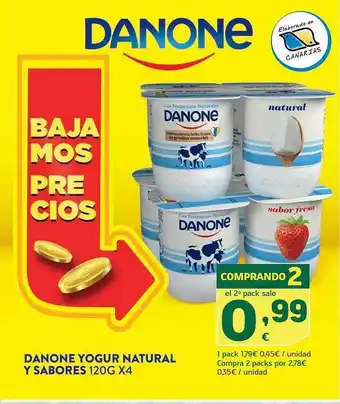 HiperDino Danone yogurt natural y sabores oferta