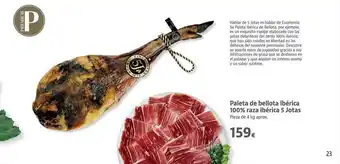 Supermercados Sánchez Romero Paleta de bellota ibérica 100% raza ibérica 5 jotas oferta