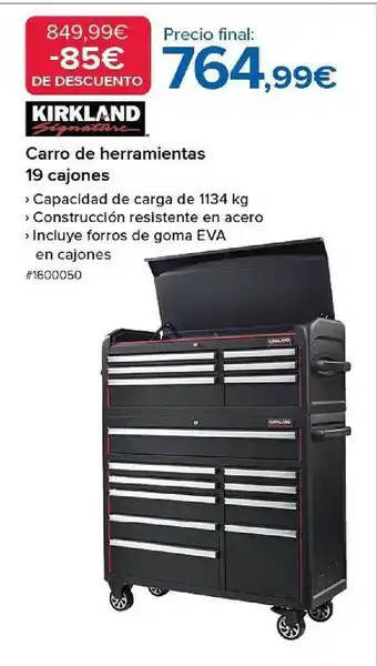 Costco Kirkland signature carro de herramientas 19 cajones oferta