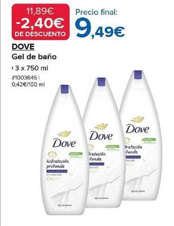 Costco Dove gel de baño oferta