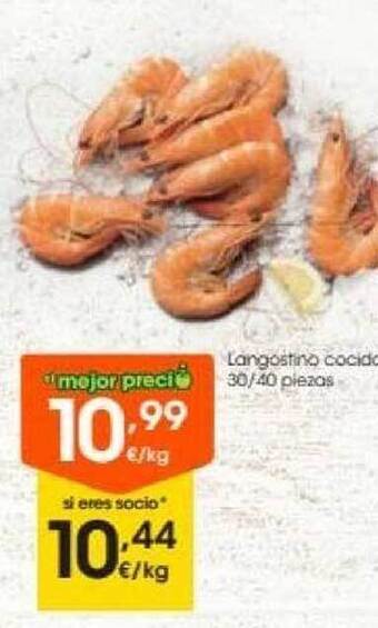 Eroski Langostino cocido 30-40 piezas oferta