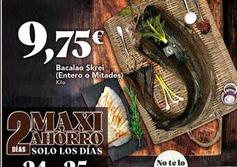 Gadis Bacalao skrei (entero o mitades) oferta
