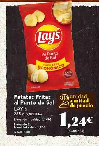 Gadis Patatas fritas al punto de sal lay's oferta