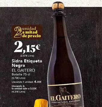Gadis Sidra etiqueta negra el gaitero oferta